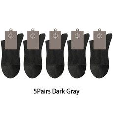 96 남성용 순면 양말 비즈니스 항균 긴 두꺼운 캐주얼 가을 겨울 5 켤레/로트, [01] EU 40-45, Dark Gray 5