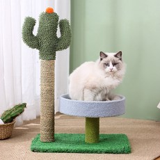 PETCA 2단 선인장 고양이 기둥형 스크래쳐 고양이장난감 캣타워