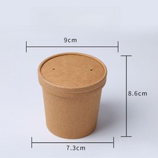 스프 포장용기 컵 수프 대량 100개, 12온스(90구경)+크라프트뚜껑(50세트), 1개