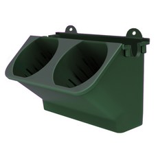 2구 벽 화분 플랜트월 인테리어 원형 수경재배 베란다, 카키, 플라스틱, 길이 24 x 폭 14.5 x 높은 14CM, 1개