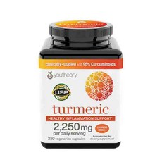 유씨어리 터메릭 강황 커큐민 2 250mg (210캡슐) youtheory Turmeric Extra Strength Formula 2 250 mg 210 Capsules, 210정, 1개
