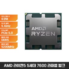 AMD 라이젠5-5세대 7600 (라파엘) (벌크)