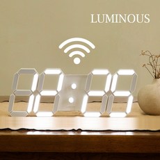 WIFI 이탤릭 LED벽걸이 루미너스 디지털전자 벽시계, 전파수신벽시계SMF-5101