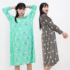 1+1 시크래빗 피치기모 원피스 2종세트 여성용