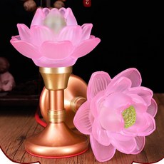 순동 연꽃등 연등 전기초 등명구 불경 LED 램프 불전, 핑크 11cm