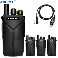 무전기 4PCS ABBREE AR-F1 10KM Long Range Powerful Walkie Talkie Portable CB 5W UHF 40 [A00043567], 02-4 pcs add Cable-43567