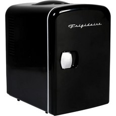 Frigidaire 미니 휴대용 컴팩트 개인 냉장고 쿨러 4리터 용량 냉각기 12온스 캔 6개 100 FreonFree 친환경 가정용 콘센트 및 12V 자동차 충전기용 플러그, Black_Solid