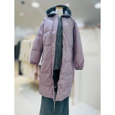 케네스레이디 E244 배색 후드 롱 덕 다운 코트 ECDHMK6000