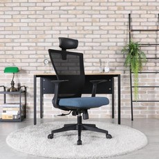 [린백] 사무용 컴퓨터 학생 책상 의자 LB18H [화이트바디], 블루