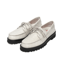 (국내매장판) 말본 골프화 MALBON x SPERRY 악어 엠보가죽 보트슈즈 IVORY 여성 M3252LNS02IVY