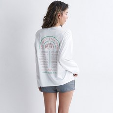록시 성인 여성 프린팅 루즈핏 래쉬가드 긴팔 티셔츠 RE21RS186KHA519624