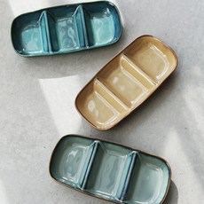 까사무띠 세나 3절접시 22cm 4colors, 블루그린, 1개