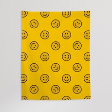 행운 스마일 패브릭 포스터 35종 인테리어 가리개 커튼 소품 아이방 카페 대형 거실 두꺼비집 가리개 공간 분리, 15.스마일패턴1