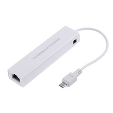 OTG 3 포트 USB 2.0 허브 10/100MB 마이크로 USB-RJ45 LAN 어댑터 안드로이드 태블릿용 유선 네트워크 카드, 01 WHITE, 1개