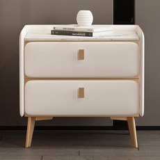 무선충전협탁 장치 옆 오디오 테이블 나무 블루투스 조명 침대 다기능 단단한 충전 스마트 무선 포함 잠금 지문-282, 없음, 9) White Rock slab  50x40x50cm