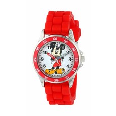 Disney Kids' MK1239 Time Teacher Mickey Mouse Watch with Red Rubber Strap