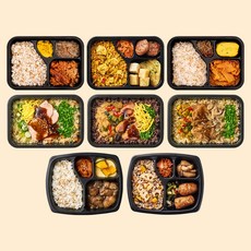 굿스푼 저당 양많은 고기 덮밥 솥밥 도시락 3종+고기반찬 도시락 5종 관리식단 배달, 1개