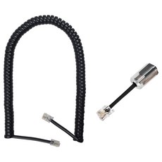 전화 수화기선 스프링선 전화선 꼬임방지기, 1세트, 3m, RJ9 4P4C Black 1세트, 3m, RJ9 4P4C Black