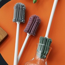 리빙에이지 파스텔 실리콘 텀블러 컵 병 세척솔, 1개, 핑크