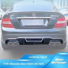 탄소 섬유 리어 립 디퓨저 메르세데스 벤츠 C 클래스 W204 C63 AMG 2008 2009 2010 2011 스키드 플레이트