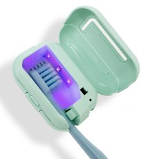 크리썸 프레쉬팟 휴대용 무선 UV USB 충전식 벽걸이 건조기 소독기 칫솔살균기, 민트