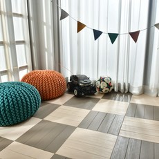 리뉴얼버전 촘촘한 데크타일 조립식마루 베란다 옥상 테라스꾸미기 헤링본 시공, 9장, 레디쉬그레이