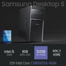 삼성 데스크탑5 DM500TEA-A58A, 블랙, RAM 8GB + NVMe 512GB, WIN11 HOME