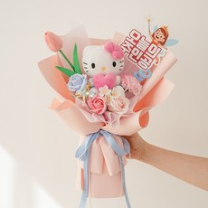 라솔트 산리오 토퍼 인형꽃다발+쇼핑백, 헬로키티, 오늘의 주인공(여), 1개 헬로키티, 오늘의 주인공(여), 1개