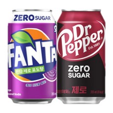 환타포도 제로 355ml 12캔 + 닥터페퍼 제로 355ml 12캔, 12개