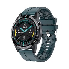 스마트워치 2021 스마트 시계 남자 블루투스 통화 사용자 정의 다이얼 전체 터치 스크린 방수 Smartwatch 안드로이드 IOS 스포츠 피트니스 트래커, 실리콘 그린, 협동사