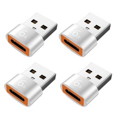 제이스마트 6A 고속 C타입 to USB A 3.0 변환젠더 2개 2cm 블랙, 4개, 실버