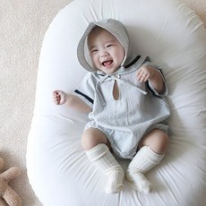 오션 반팔슈트 (보넷세트) LM 남여아기 돌백일 여름옷