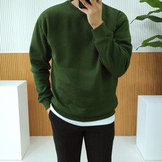 로니제이 남자 가을 겨울 도톰한 양기모 무지 라운드 커플 맨투맨 티셔츠 24컬러
