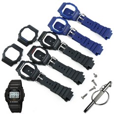 시계 액세서리 카시오 G SHOCK 용 수지 스트랩 케이스 DW5600 GW5000 GW5035 GW5030 방수 고무 스트랩 여성 시계 밴드|워치 밴드|