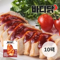 [바디닭] 소프트 슬라이스 양념치킨 소스 닭가슴살 10팩, 10개, 100g