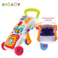 안전한 보행기 IMBABY 물탱크 유모차 다기능 아기 워커 0-1 세 교육 완구 어린이 학습, [01] With Water Tank, 1개