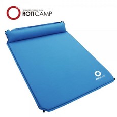 로티캠프 자충식 더블 에어매트 베개일체형, 블루