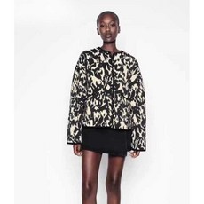 ZARA 여성점퍼 데이트룩 인조 가죽 스티치 스냅 코튼 자켓