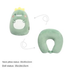 만화 입자 베개 변형 인형 U자형 가능한 보관 베개 이중 목적 2 in, 1, Dinosaur