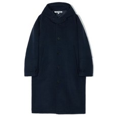파르티멘토 11/7 배송 오버사이즈 멜톤 후드 롱 코트 네이비 Oversized Melton Hood Long Coat Navy