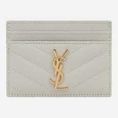 [생로랑] 24SS 423291 BOW01 9207 모노그램 카드 케이스 블랑크 빈티지