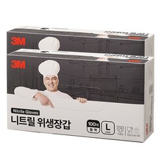 3M 니트릴위생장갑, 블랙 중(M) 100매 2개, 1개