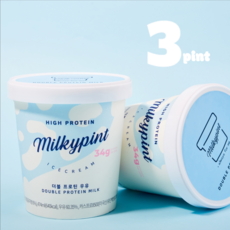 밀키파인트 더블 프로틴 우유 단백질 파인트 아이스크림 474ml, 3개입