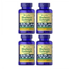 Puritan's Pride (4개) 블루베리 좁쌀풀 마리골드 포도씨 컴플렉스 1800mg 120캡슐(병당 약2개월), 1mg, 4개