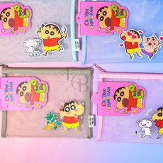 EVERYBOX 짱구 A4 메쉬 지퍼백 캐릭터가방, 1개