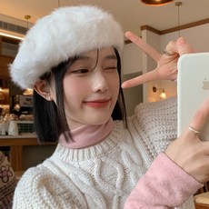 [Bahn 4컬러] 앙고라 터치 퍼 베레모 상품 이미지