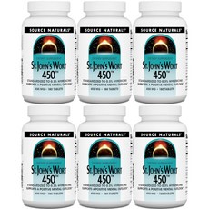 Source Naturals 소스내추럴스 세인트 존스 워트 450mg 테블릿, 6팩, 180정, 180정