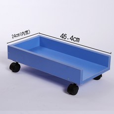 PC받침대 데스크탑컴퓨터 본체 거치대 받침대 받침판 수납대 심플 가정용 롤러 브레이크포함 본체받침대 이동, T18-라지블루(브레이크포함)