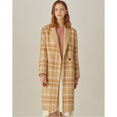 바네사브루노 아떼 19FW [이태리 소재] 베이지 체크 캐시미어 100% 코트 VLCO9D415I2