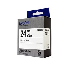 *정품* [ EPSON ] 라벨테이프, SS24K-PX [24mm 백색/검정글씨], 1개